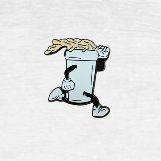 Ceramic Pin - Running Coffee