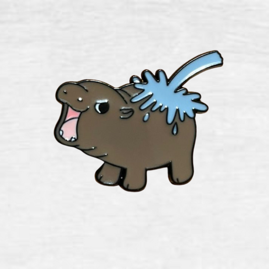 Ceramic Pin - "Moo Deng" inspired.