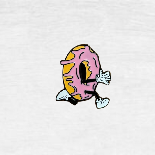 Ceramic Pin - Running Pink Donut