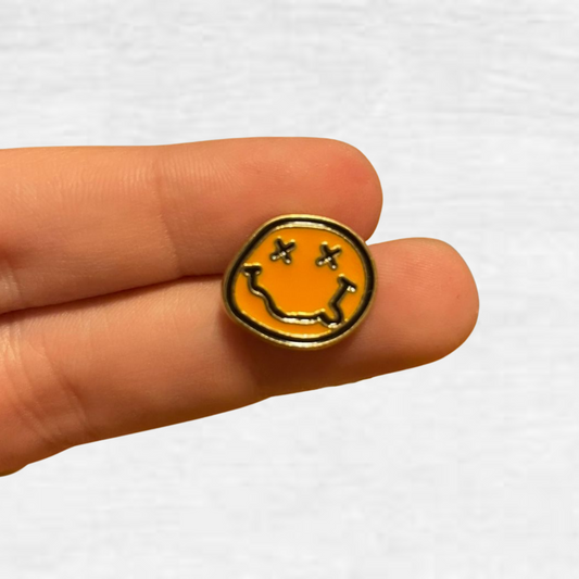 Ceramic Pin - Orange Warped Face
