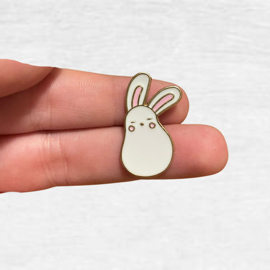 Ceramic Pin - White Bunny