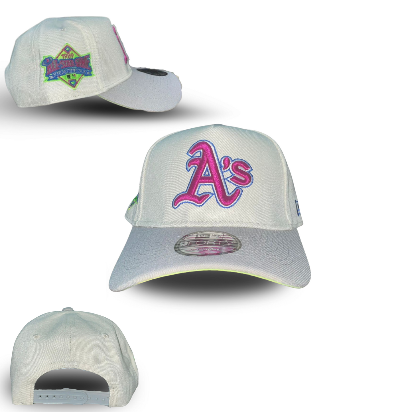 Snapback Cap - Oakland Athletics Neon Purple And Green