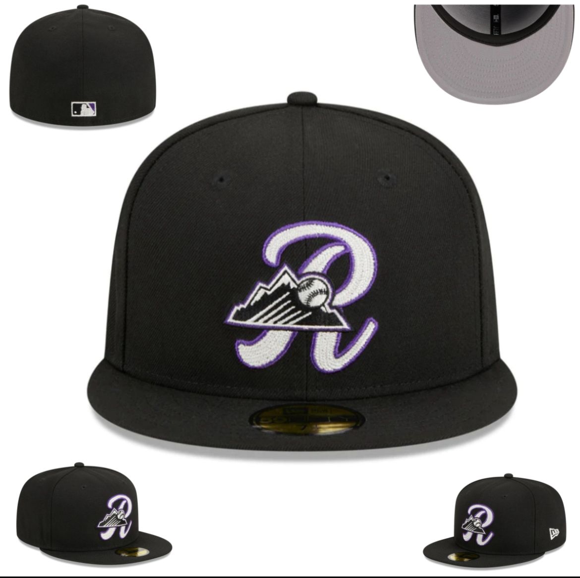 Black and Purple Colarado Rockies Fitted - 7 1/2