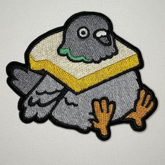 Embroidered Patch - Fat Pigeon in Bread
