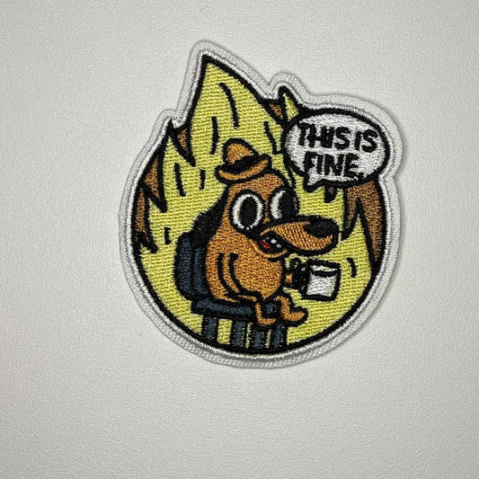 Embroidered Patch - Dog On Fire Meme