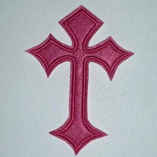Embroidered Patch - Pink Cross
