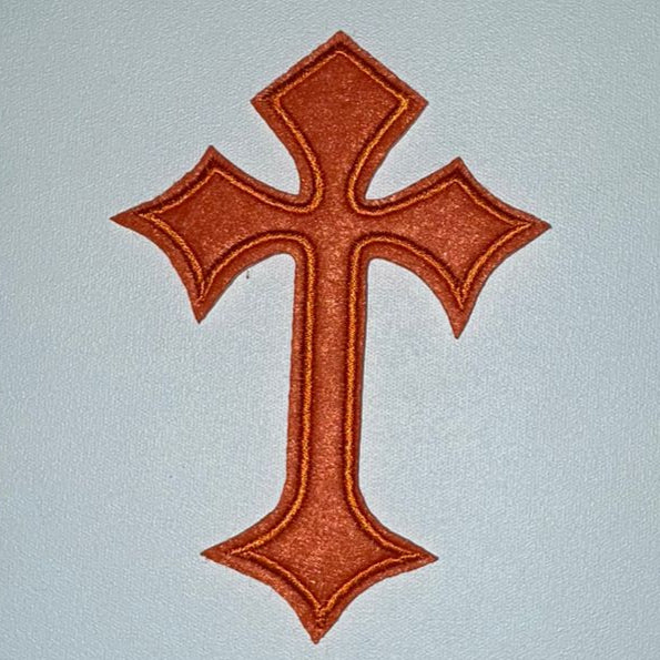 Embroidered Patch - Orange Cross