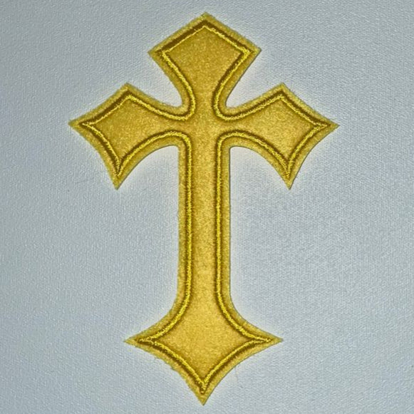 Embroidered Patch - Gold Cross Patch