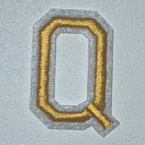 Embroidered Patch - Gold Letter Q