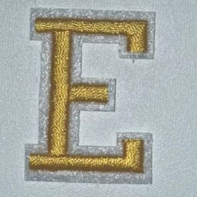 Embroidered Patch - Gold Letter E
