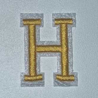 Embroidered Patch - Gold Letter H
