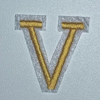 Embroidered Patch - Gold Letter V