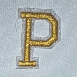 Embroidered Patch - Gold Letter P