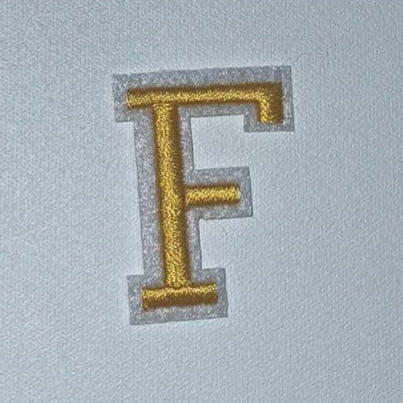 Embroidered Patch -  Gold Letter F