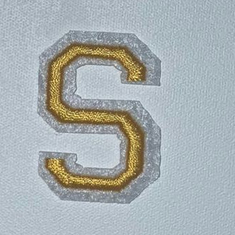 Embroidered Patch - Gold Letter S