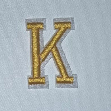 Embroidered Patch - Gold Letter K