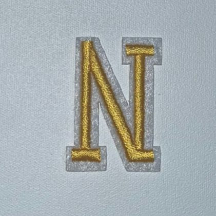 Embroidered Patch - Gold Letter N