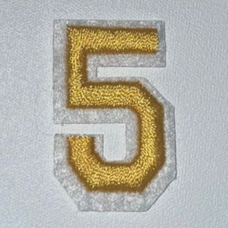 Embroidered Patch -  Gold Number 5