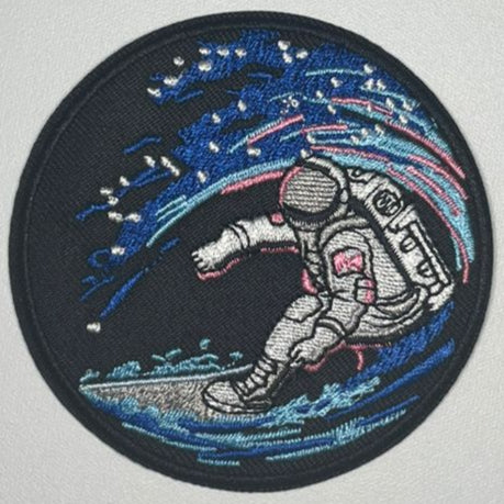 Embroidered Patch - Blue Astronaut Surfing