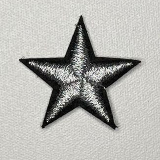 Embroidered Patch - Silver and Black Star