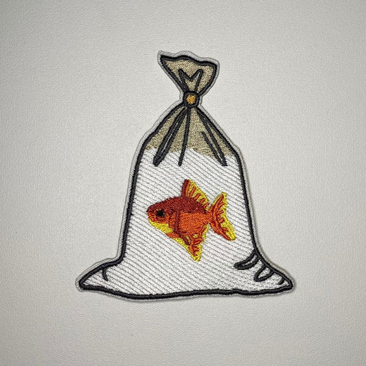 Embroidered Patch - Pet Goldfish in Plastic Bag