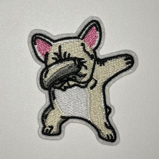 Embroidered Patch - White Pug